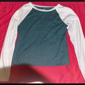 NWOT Green and white long sleeve